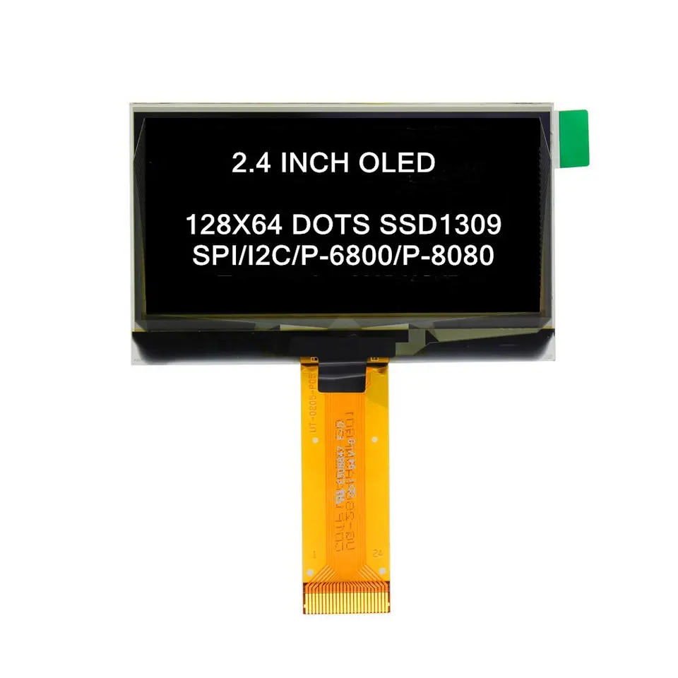 2.42 Inch PMOLED Display Module for Measuring Equipment, OLED 128x64 Pixel 110 Nits  NFP1309-02 FPC COG Package 