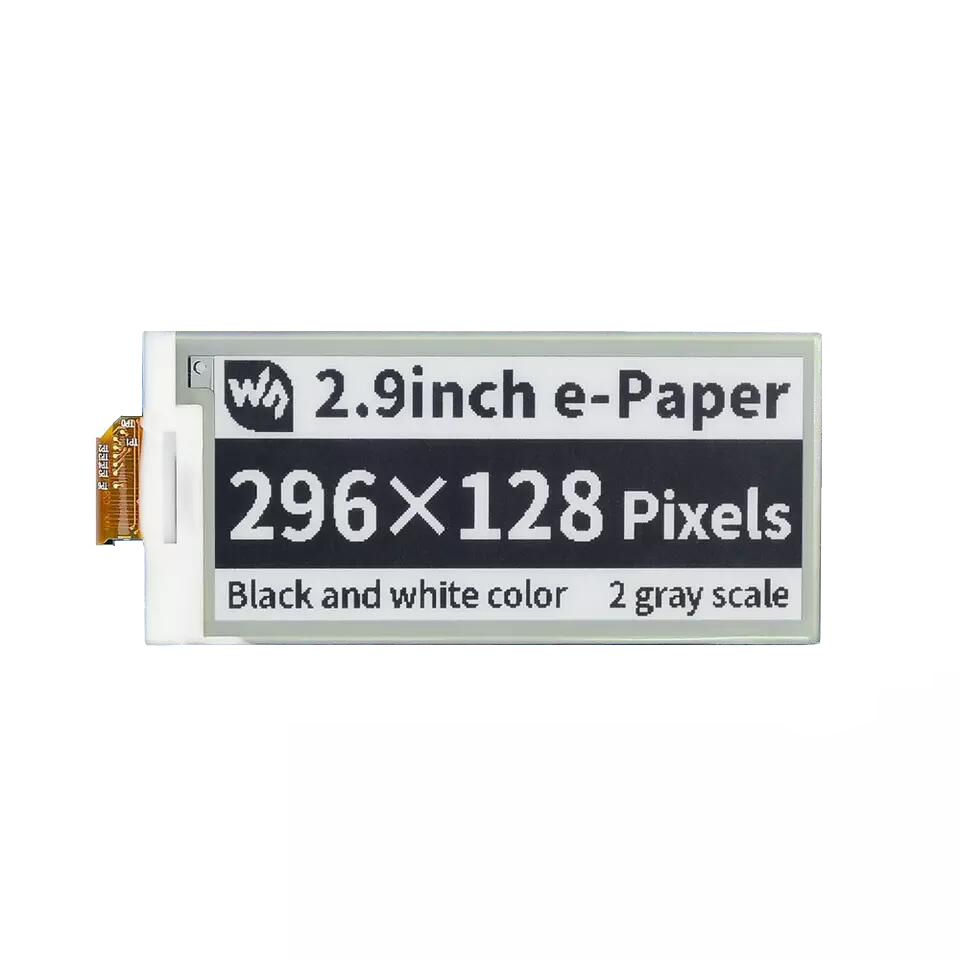 2.9 Inch 296x128 Pixel  MCU Serial Interface(3-wire SPI) Black-White E-paper Display