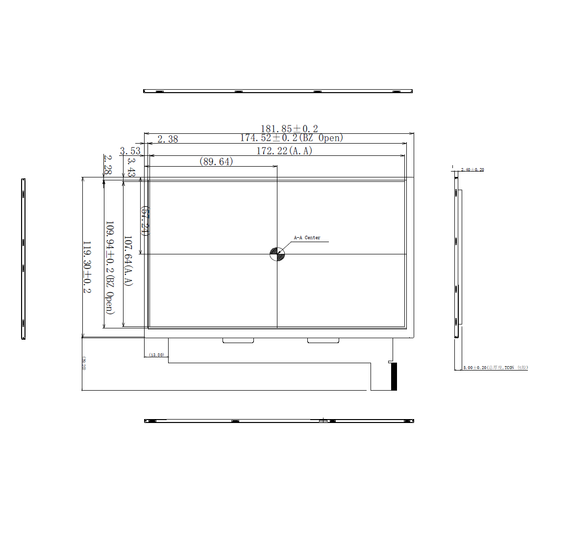 8.0 Inch 1280*800 Pixel TFT lVDS Interface 330 Nits for Panel 