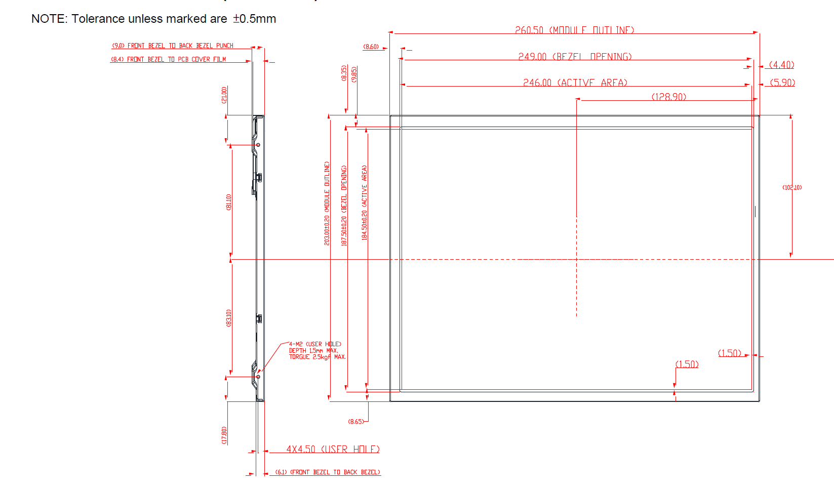 12.1 inch 800 x 600 Pixel with 500 nit with  LVDS Inteface TFT LCD Display 